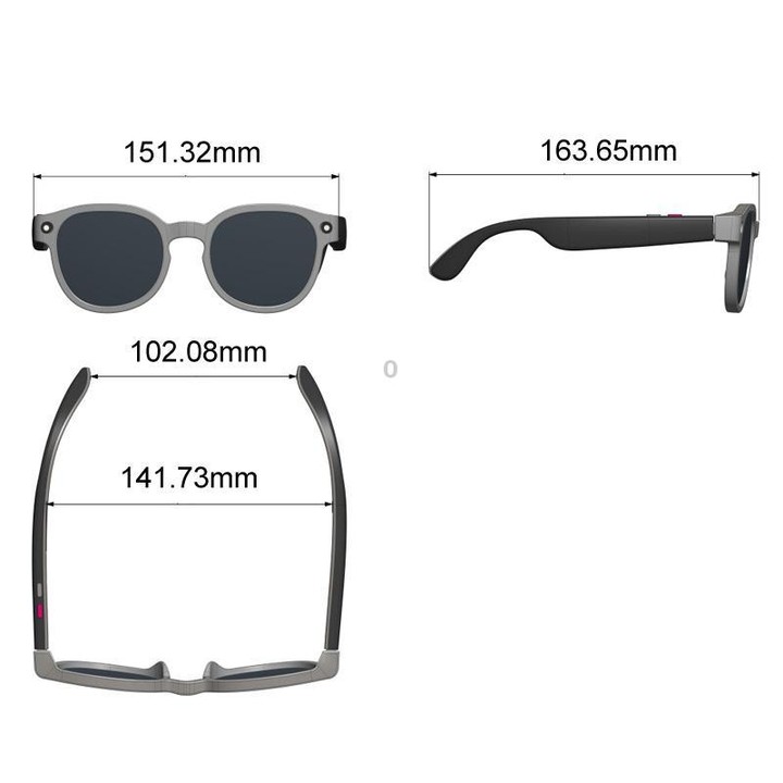 AIMB-S1 Smart Glasses Support 2MP Camera, 1080P Video Recording, Audio Recording & AI Translation(Black)