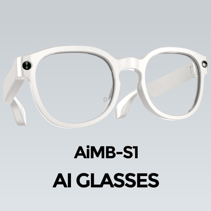 AIMB-S1 Smart Glasses Support 2MP Camera, 1080P Video Recording, Audio Recording & AI Translation(Black)