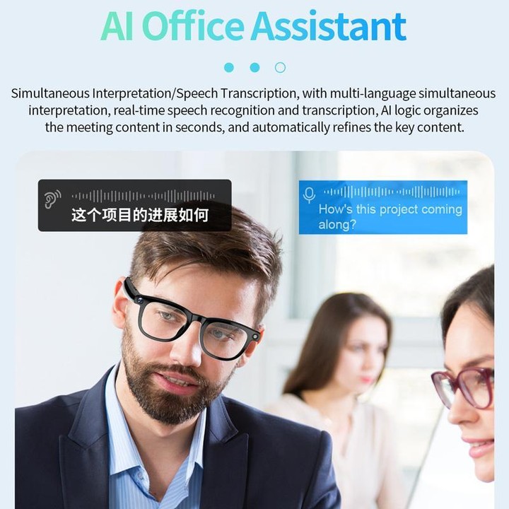 JS01 Pro Smart Glasses Support 12MP Camera, AI Translation, Human Detection, Video & Audio Recording(Graduated Red Lenses)