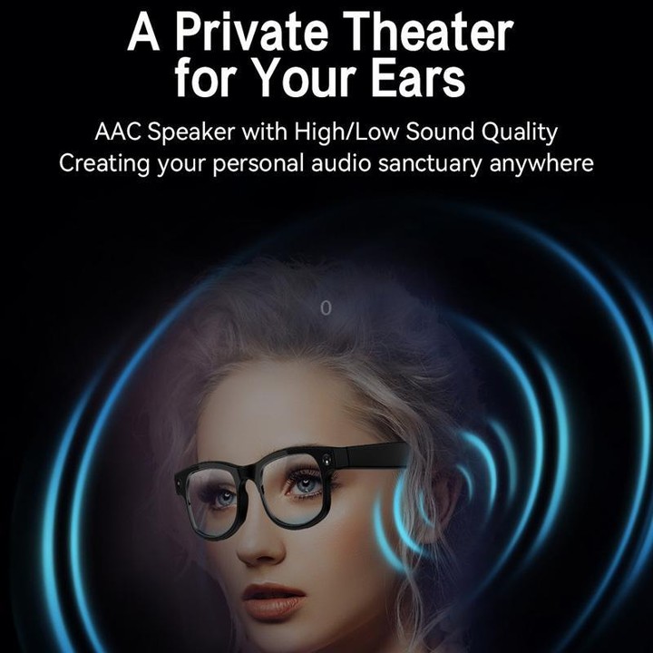 AIMB-G2 Smart Glasses Support 8MP Camera, AI Translation, Human Recognition & Audio Recording(Black)