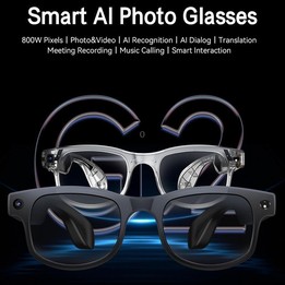 AIMB-G2 Smart Glasses Support 8MP Camera, AI Translation, Human Recognition & Audio Recording(Black)