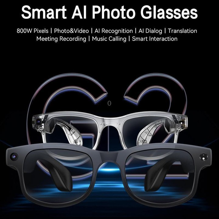 AIMB-G2 Smart Glasses Support 8MP Camera, AI Translation, Human Recognition & Audio Recording(Black)