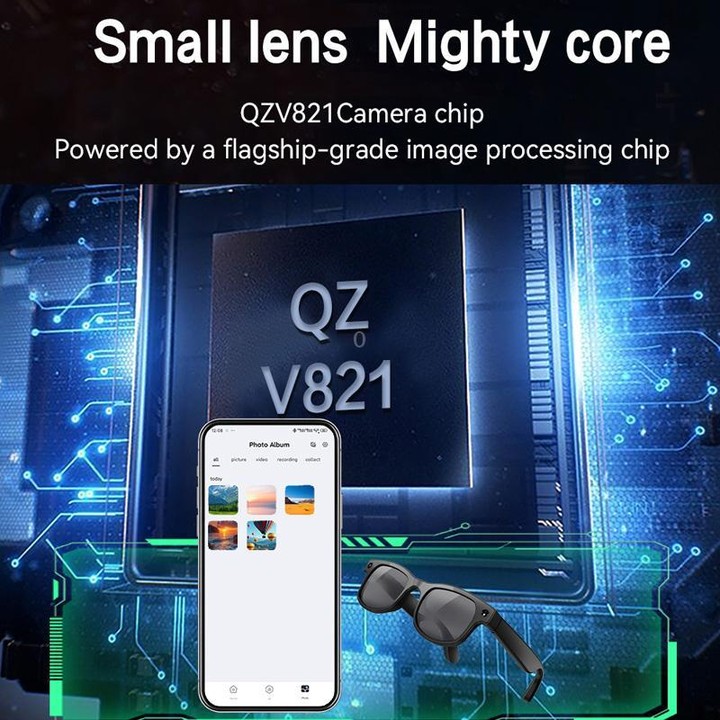 AIMB-G2 Smart Glasses Support 8MP Camera, AI Translation, Human Recognition & Audio Recording(Transparent)