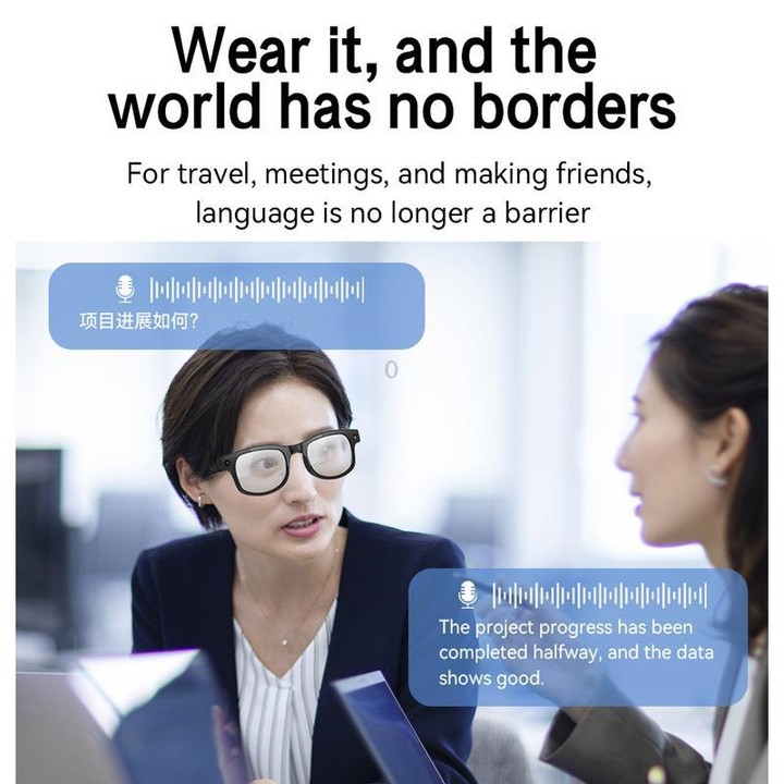 AIMB-G2 Smart Glasses Support 8MP Camera, AI Translation, Human Recognition & Audio Recording(Transparent)