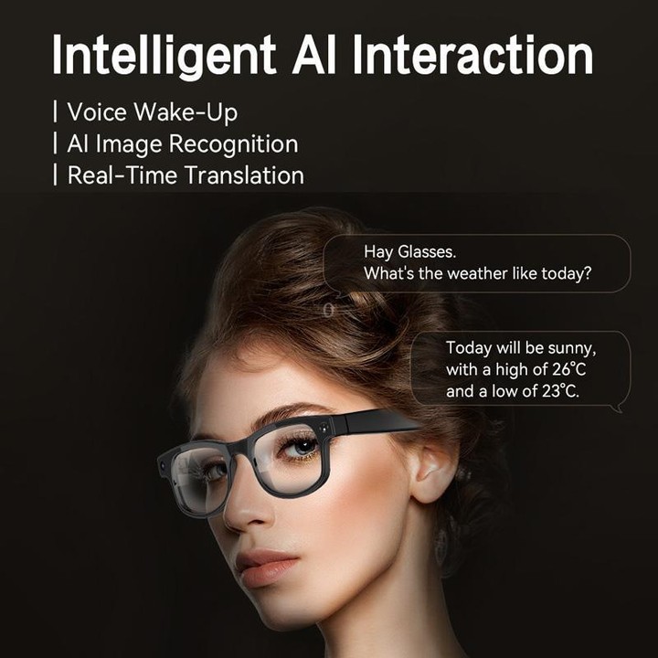 AIMB-G2 Smart Glasses Support 8MP Camera, AI Translation, Human Recognition & Audio Recording(Transparent)