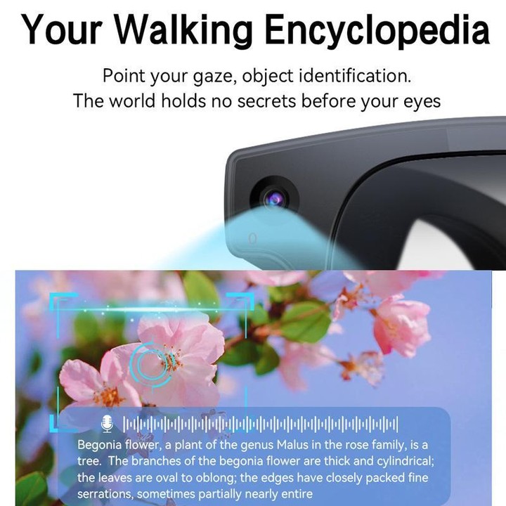 AIMB-G2 Smart Glasses Support 8MP Camera, AI Translation, Human Recognition & Audio Recording(Transparent)