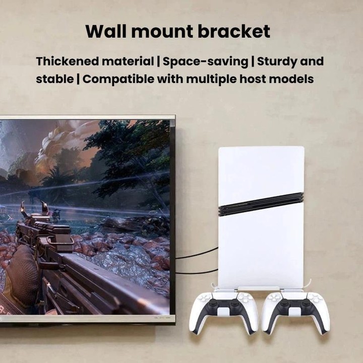 PGTECH GP-531 For PS5 Pro / PS5 Slim Wall Mount Game Console Organizer Rack(Black)