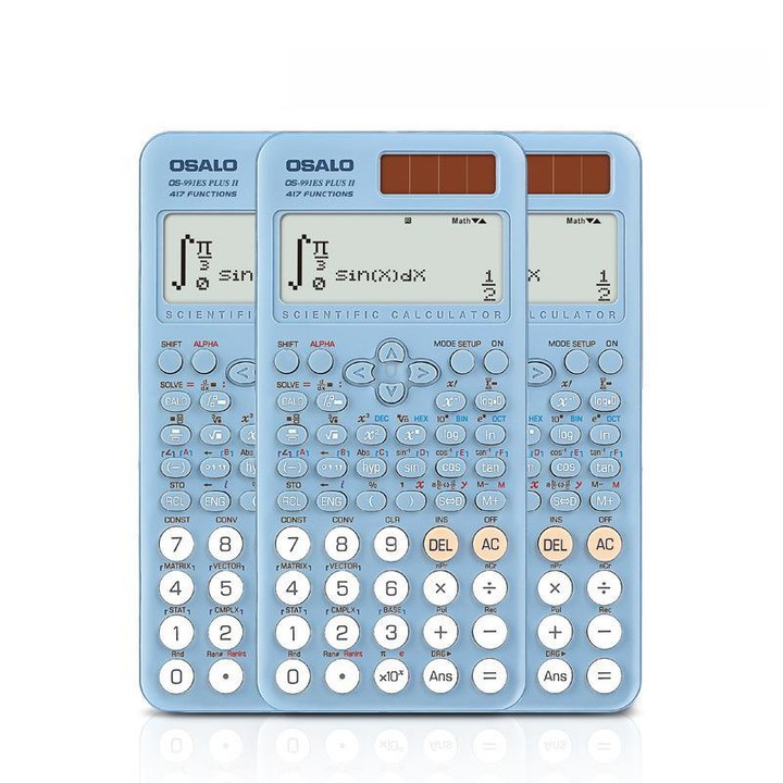 OSALO OS-991ES PLUS II Scientific Calculator With 417 Functions Solar Powered Large Display Desktop Calculator(Blue)
