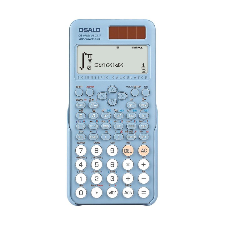 OSALO OS-991ES PLUS II Scientific Calculator With 417 Functions Solar Powered Large Display Desktop Calculator(Blue)