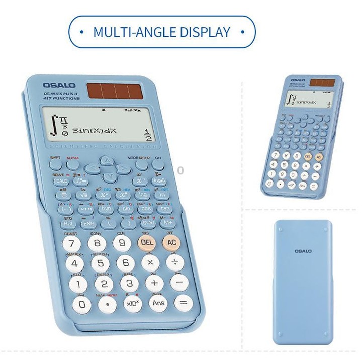 OSALO OS-991ES PLUS II Scientific Calculator With 417 Functions Solar Powered Large Display Desktop Calculator(Pink)