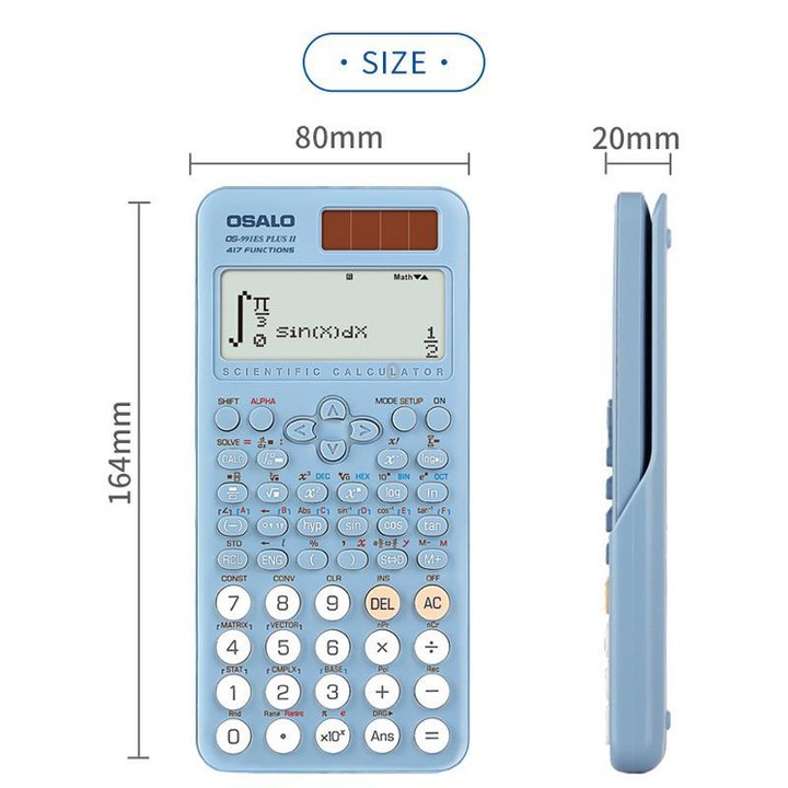OSALO OS-991ES PLUS II Scientific Calculator With 417 Functions Solar Powered Large Display Desktop Calculator(Black)