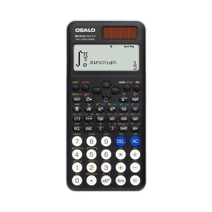 OSALO OS-991ES PLUS II Scientific Calculator With 417 Functions Solar Powered Large Display Desktop Calculator(Black)