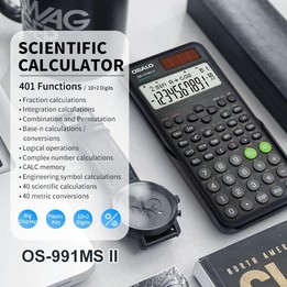 OSALO OS-82ES PLUS II 240-Function Scientific Calculator Solar Powered with 10+2 Digit Display(Black)