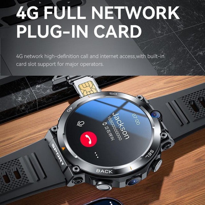 Eurasian African Versions APP Download Dual-Camera Video Calling Smartwatch(Black 2+16G)