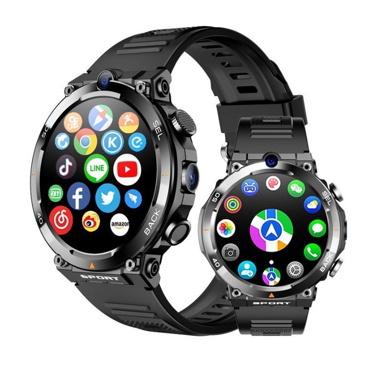 Eurasian African Versions APP Download Dual-Camera Video Calling Smartwatch(Black 2+16G)