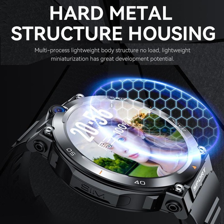 Eurasian African Versions APP Download Dual-Camera Video Calling Smartwatch(Black 2+16G)