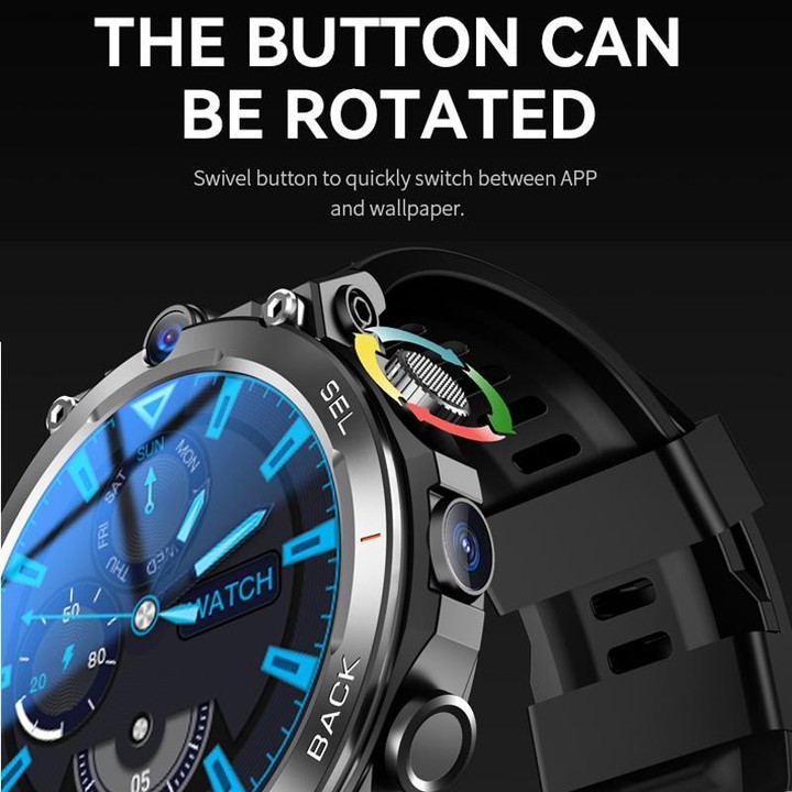 Eurasian African Versions APP Download Dual-Camera Video Calling Smartwatch(Black 2+16G)