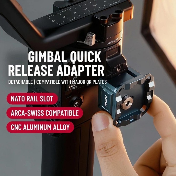 XILETU PC-38 NATO Rail Clamp For DJI RS Series Stabilizer Arca-Swiss Compatible QR Mount Adapter