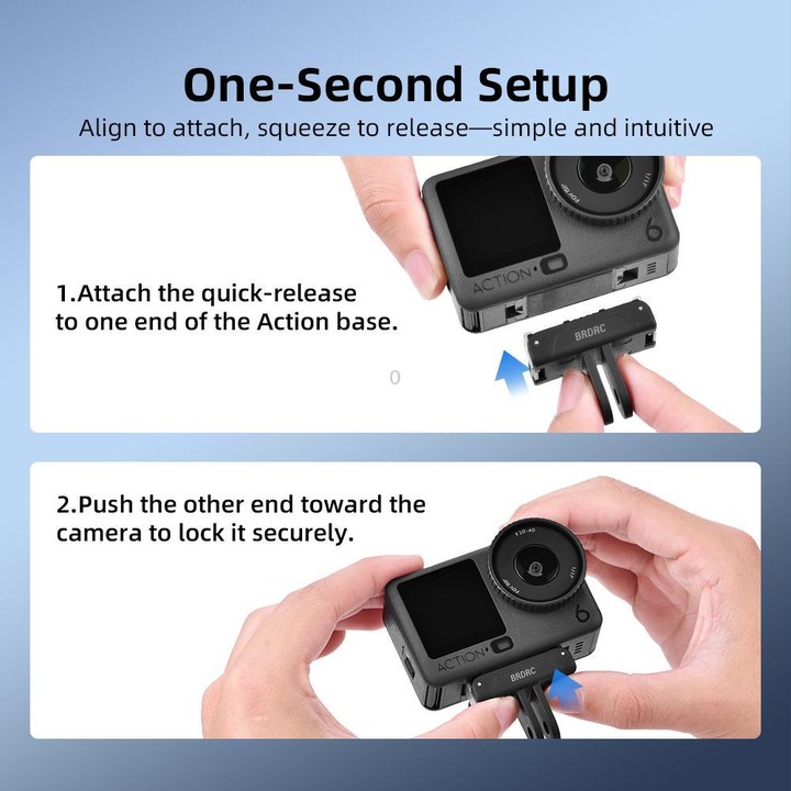 BRDRC For DJI Magnetic Quick-Release Base Two-Claw Stand Extension Accessory(For Osmo Action 3 / 4 / 5 Pro / Osmo 360)