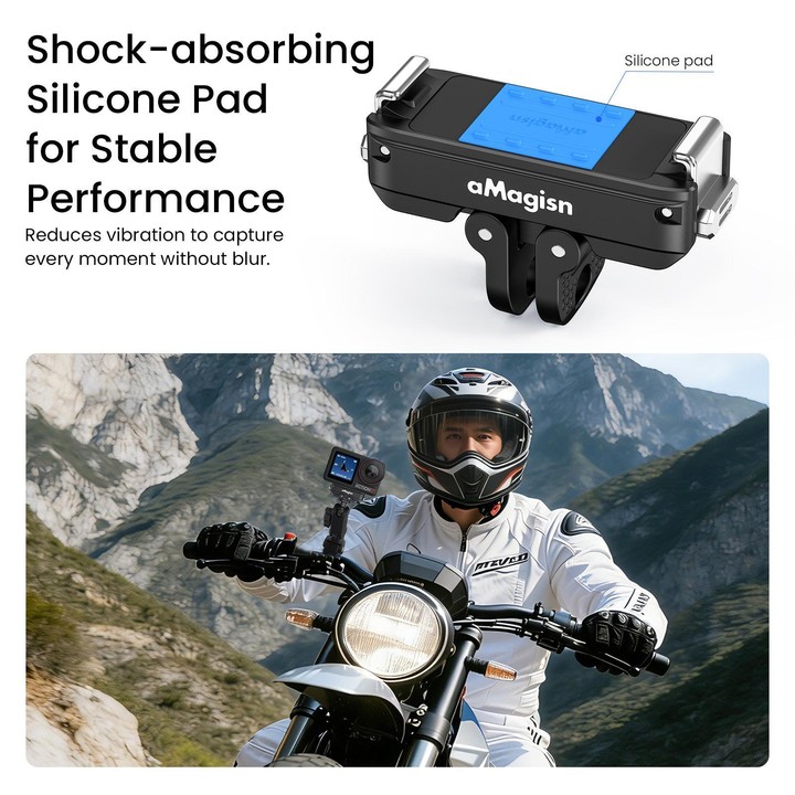 aMagisn Metal Magnetic Quick Release Mount 2.0 Lockable Adapter for DJI Osmo 360/ Action 5 Pro/4/3(Black)