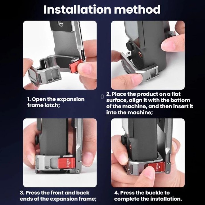 For DJI Osmo Pocket 3 / 4 BRDRC Multi-Functional Magnetic Base Adapter Frame Extension Stand(Titanium)