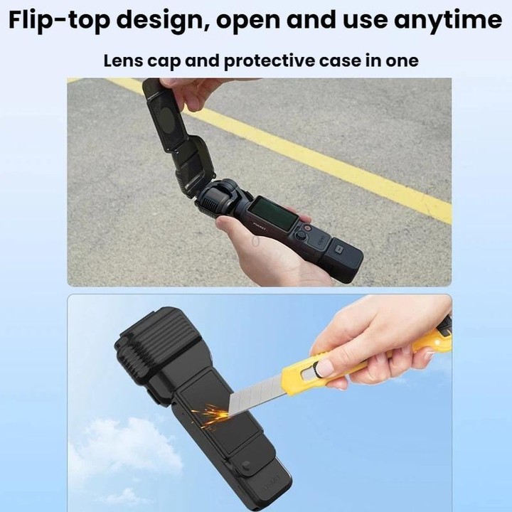 For DJI Osmo Pocket 4 BRDRC Display Lens Cover Gimbal Protective Case(Black)