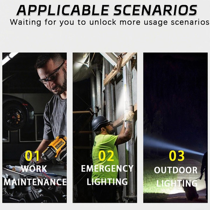 W07-B 360-Degree Bendable Hose Multifunctional Magnetic Light, COB LED Emergency Illumination Work Light For Outdoor & Car Repai