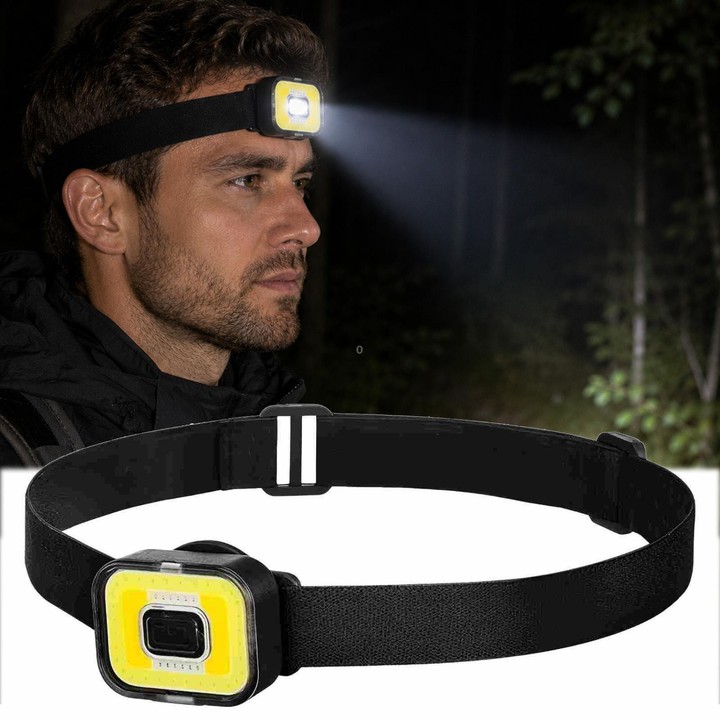 Multifunctional 4-Light Source Mini COB Headlamp, Magnetic Headlight For Outdoor Cycling Night Fishing, Spec: Square
