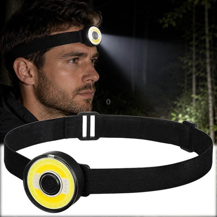 Multifunctional 4-Light Source Mini COB Headlamp, Magnetic Headlight For Outdoor Cycling Night Fishing, Spec: Circle