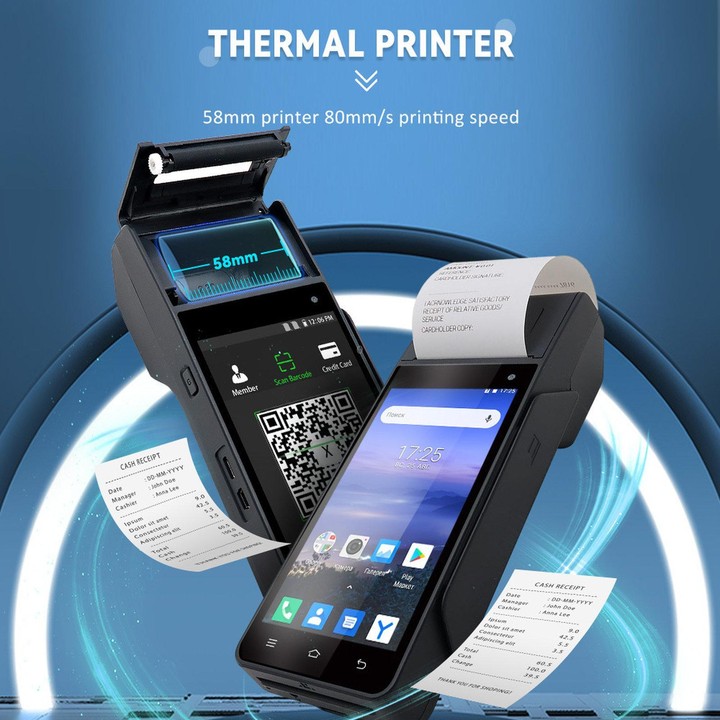 Z90F Supermarket Mobile Bill Payment POS Machine, Handheld Cash Register With Credit Card NFC Function EU Plug