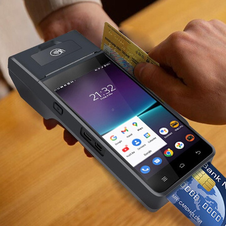 Z90F Supermarket Mobile Bill Payment POS Machine, Handheld Cash Register With Credit Card NFC Function EU Plug