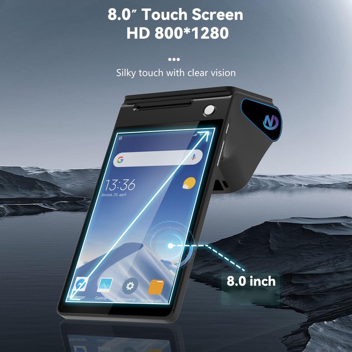 Z108 Android Handheld POS Cash Register, Dual-Screen Touch Scanning Payment Device For Supermarket & Restaurant 3.9 inch EU Plug
