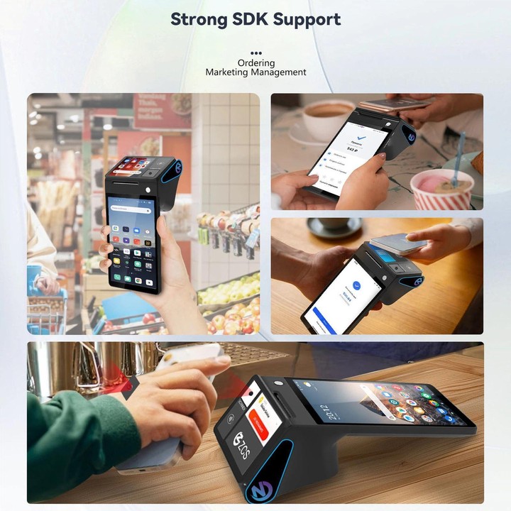 Z108 Android Handheld POS Cash Register, Dual-Screen Touch Scanning Payment Device For Supermarket & Restaurant 3.9 inch EU Plug