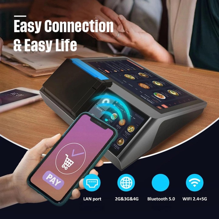 Z100 Dual-Screen Smart Cash Register With Printing All-In-One Machine, Android POS Terminal For Hotel, Restaurant, Supermarket E