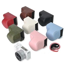 For Sony ZV-E10 II / ZV-E10M2 PU Leather Camera Case Bag Protective Half Body Cover With Shoulder Strap(Pink)