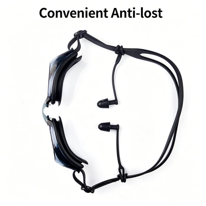 Waterproof Silicone Swimming Earplugs For Men & Women, Shower & Swim Earplugs With Cord(Black)