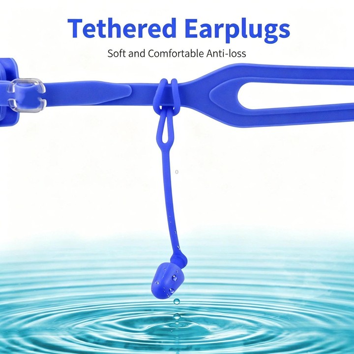 Waterproof Silicone Swimming Earplugs For Men & Women, Shower & Swim Earplugs With Cord(Black)