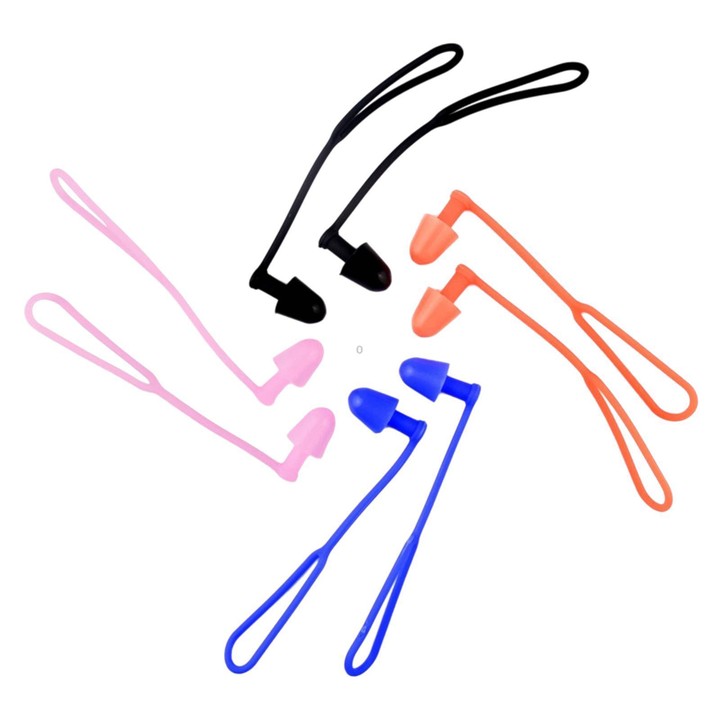 Waterproof Silicone Swimming Earplugs For Men & Women, Shower & Swim Earplugs With Cord(Black)