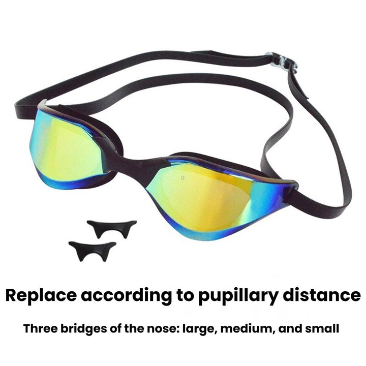 JAZERO Adult Racing Anti-Fog HD Swimming Goggles, Outdoor Training Glasses For Men Women(Transparent Blue White)