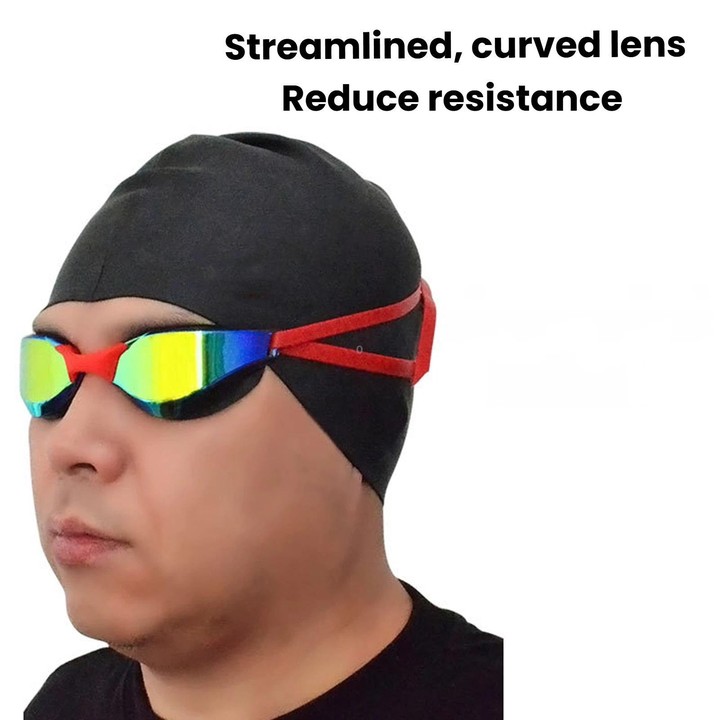 JAZERO Adult Racing Anti-Fog HD Swimming Goggles, Outdoor Training Glasses For Men Women(Transparent Blue White)