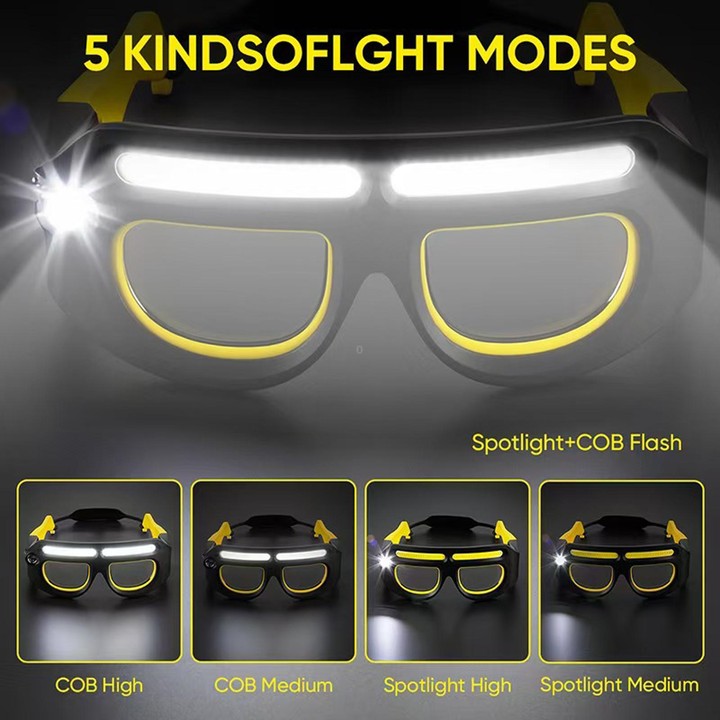 Glasses Style LED Induction Headlamp, Outdoor Head Light For Night Fishing & Maintenance