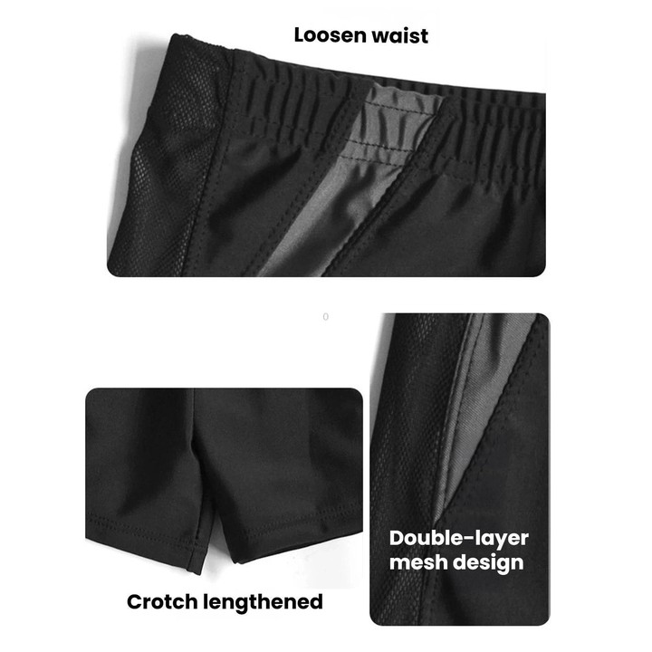 Loose Modest Men Swim Trunks, Plus Size Swimming Shorts(Red)