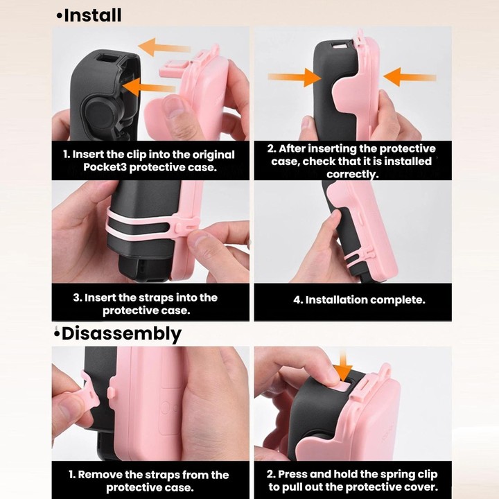 For DJI Osmo Pocket 3 BRDRC Filter Storage Flip Case With Magnetic Clasp(Black)