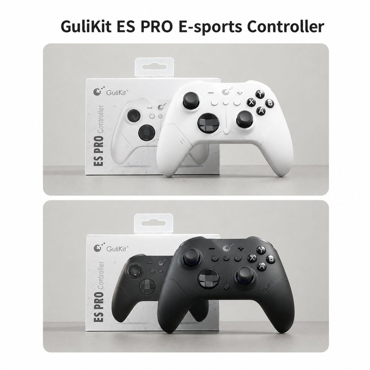 GuliKit ES Pro E-Sports Controller With TMR Joysticks Support Switch / Switch 2 Wakeup(White)