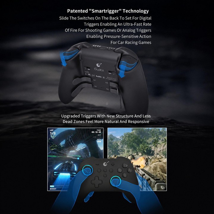 GuliKit NS39 KK3 MAX Controller With Hall Effect Joysticks & Triggers Supports Windows / Switch / Switch 2 / Android and iOS(Whi