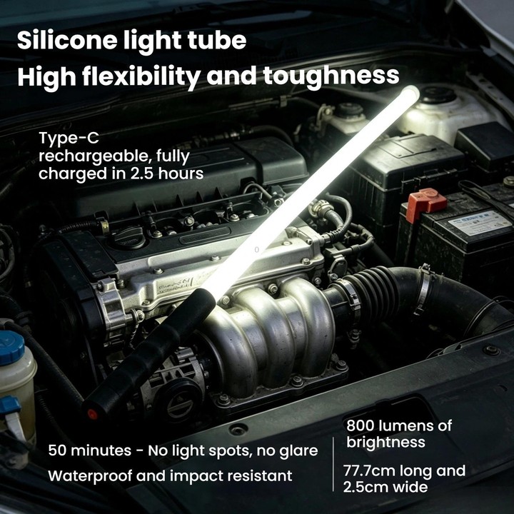 Automotive Repair Outdoor Multifunctional Flexible LED Silicone Light Strip(Black)