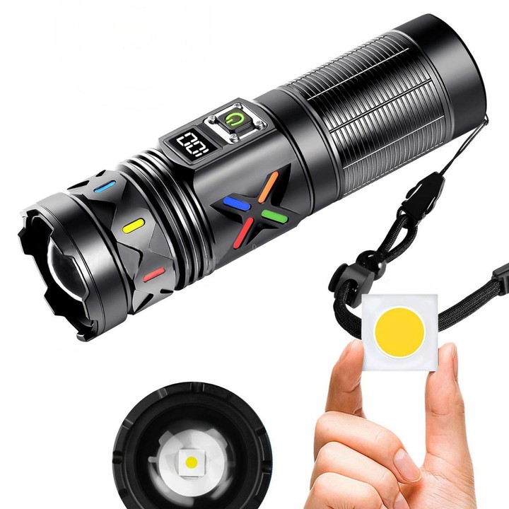 BJ702 Zoomable Long-Range White Laser Flashlight Multifunctional Outdoor Lighting Torch No Battery, Size: Large