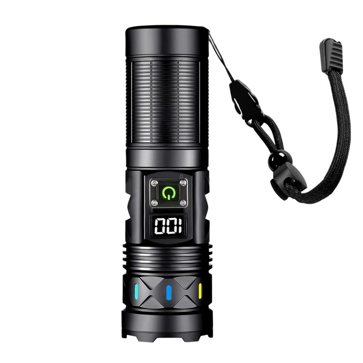 BJ702 Zoomable Long-Range White Laser Flashlight Multifunctional Outdoor Lighting Torch No Battery, Size: Large