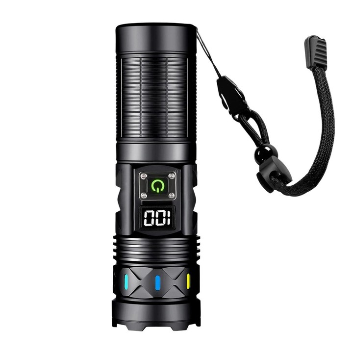 BJ702 Zoomable Long-Range White Laser Flashlight Multifunctional Outdoor Lighting Torch No Battery, Size: Small