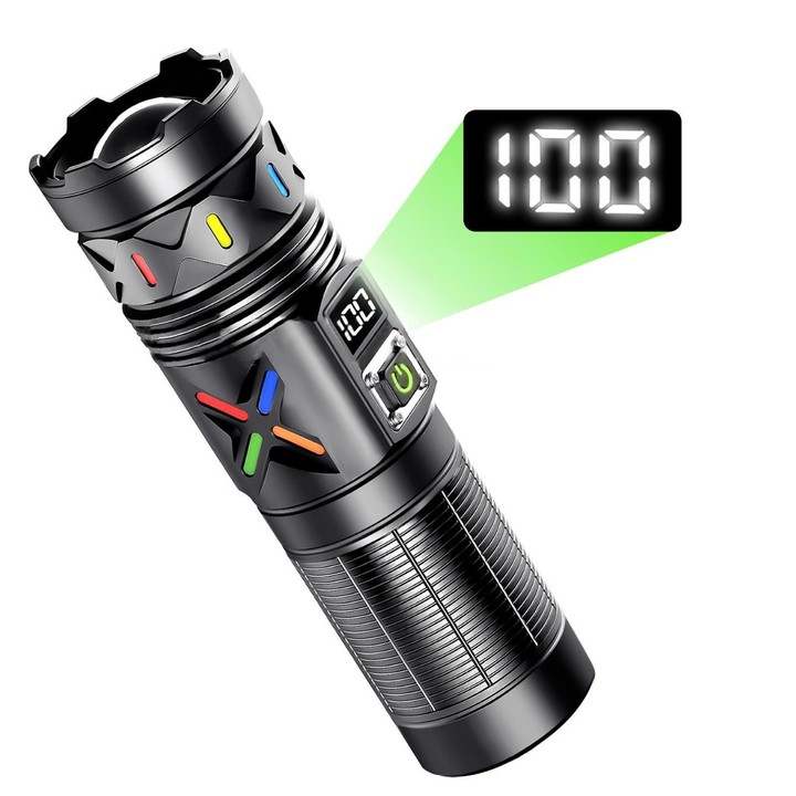 BJ702 Zoomable Long-Range White Laser Flashlight Multifunctional Outdoor Lighting Torch No Battery, Size: Small